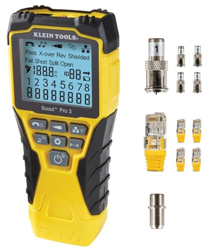 Klein Tools VDV501-851 Cable Tester Kit with Scout Pro 3 for Ethernet/Data, Coax/Video and Phone Cables, 5 Locator Remotes