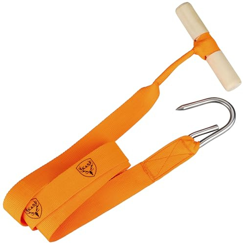 K&S Wildkameras Wildbergehilfe Jagd Orange Bergegurt Bergehilfe strapazierfähig mit Edelstahlhaken 3-teilig