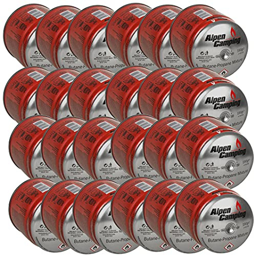 Alpen Camping IK006 1 x 400 ml/190 g Gaspatron Propan Butan Stickpatron För Gasspis Campingkök Bunsenbrännare Lödbrännare EN417 (24)