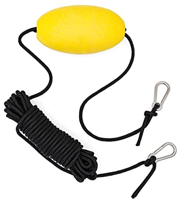 BLUEWING Buoy Ball Float Leash with Stainless Steel Clips for Fishing Drift Sea Anchor System, with 9m Nylon Rope