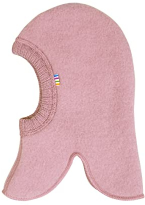 Joha Schlupfmütze Balaclava Mütze 100% Merino Wolle | Unisex Schalmütze Mützenschal Winter Sturmhaube für Kinder und Baby 0-9 Jahre, Größe 48 cm, Altrosa