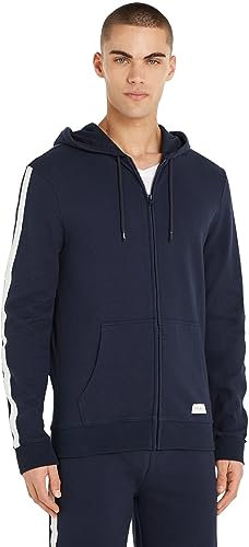 Tommy Hilfiger Herren Hoodie mit Reißverschluss mit Kapuze, Blau (Desert Sky), XL