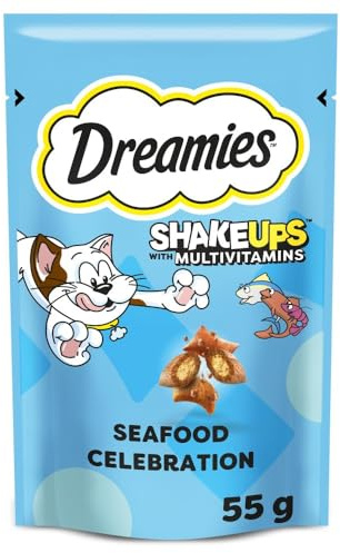 DREAMIES Shakeups Seafood Celebrations Cat Treats, 8x55g