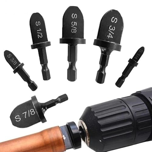 6Pcs Expansor de Tubo Cobre Aire Acondicionado 1/4, 3/8, 1/2, 5/8, 3/4, 7/8 | Herramienta Abocardador de HVAC, Mango Hexagona, para Aire Acondicionado Tubería