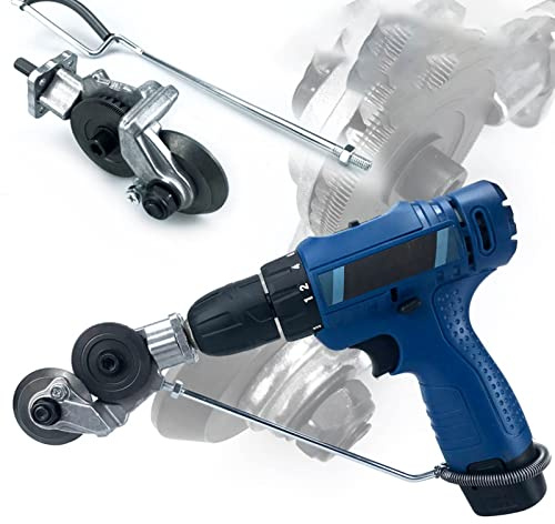 WOOXGEHM Perceuse Électrique Coupe Tôle, Accessoire Perceuse Électrique Coupe Tôle Avec Poignée, Levier de Fixation, Clé et Ressort pour Couper la Tôle et Les Matériaux Ondulés, Coupe Précise