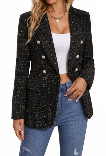 Velvet Blazer Jackets for Women Black Womens Velvet Cardigan Suit Velour Duster Blazer Jacket Coat Coats Black-1 M