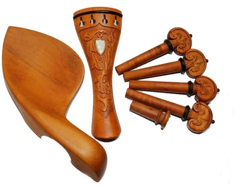 4/4 Violine graviertes Zubehör Tailpost Kinnhalter Saitenhalter Geigenzubehör (Color : Boxwood)