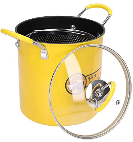 Tissting Olla Pequeña Freidora, 3 L Olla Japonesa Acero Inoxidable con Filtro de Aceite y Mango Silicona Antiquemaduras, Mini Freidora de Aceite para Patatas Fritas de Tempura Patatas Fritas Pescado