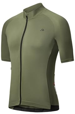 DANISH ENDURANCE Maillot Ciclismo Hombre de Manga Corta, con Bolsillos, Reflejante - Ropa Ciclismo Hombre, Oliva XXL