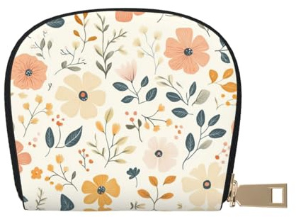 ASDJHFABKY Flower Leather Bag Floral Wallet Daisy Card Pack New Parents - Pediatrician and Pharmacy Cards 9X11CM