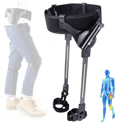 Exosquelette Pour La Marche,Aide à La Marche Bionic Body Power Aides à La Marche, EntraîNement à La RééDucation Des Jambes,3 Niveaux De Force RéGlable (Les deux jambes, M)