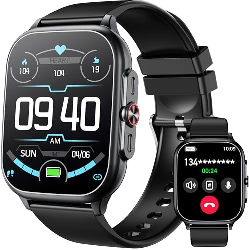 OUKITEL Smartwatch Herren Damen, Fitness Tracker mit Bluetooth Anrufe 1,91 Zoll HD Display, IP68 Wasserdicht Fitnessuhr 100+ Sportmodi mit Herzfrequenz Schrittzähler Schlafmonitor SpO2 für Android iOS
