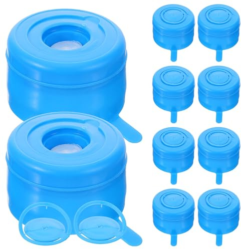 HOLIDYOYO 10 Pezzi Tappi per Bottiglia d Acqua in Plastica Riutilizzabili Pratici per Chiusura Ermetica di Brocche e Contenitori di Acqua Blu