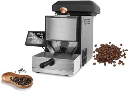 Kafferostare, 200 g kaffebönor rostmaskin med 9 förinställda kurvor, med kaffebönbricka och rökfilter, kaffebryggare för hemmabruk