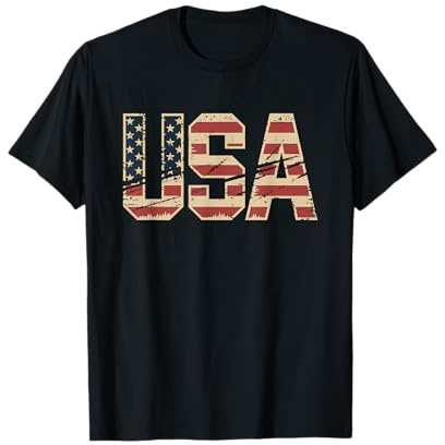 Camiseta De Hockey con Bandera Americana para Hombre Y Niña, Camiseta