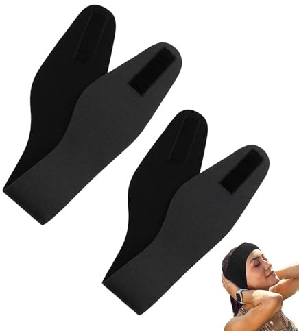 Pool Headband Wrap, Waterproof Swimming Headband, Under Water Ear Protector, Adjustable Swimming Ear Wrap Band, 2 Pcs Adjustable Bath Pool Protection for Kids, Adults, Boys, Girls