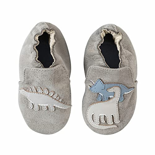 Robeez Baby Boys Soft Soles Slip-Resistant Crib Shoes Slippers for Infant and Toddler, 0-24 Months, Ramsey 6-12