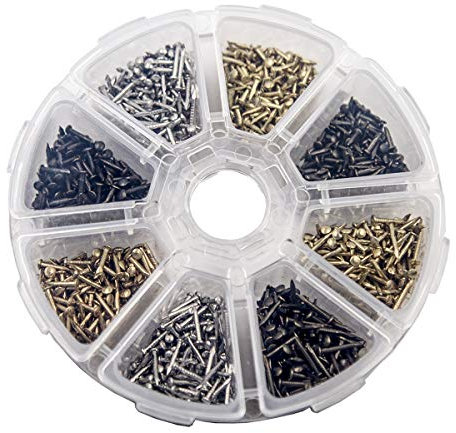 newlng Petits Clous Pour le Bois Antique Bricolage Décoratif Boîte Accessoires Mini Clous en Et Bronze Argent 1x6mm, 1x8mm 1x10mm en Boîte 1600PCS
