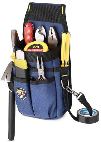 BAIGIO Piccola Marsupio Borsa Degli Attrezzi in Tela Oxford, Cintura Porta Attrezzi Multi Tasche per Elettricista,Carpentiere,Tecnico Manutenzione