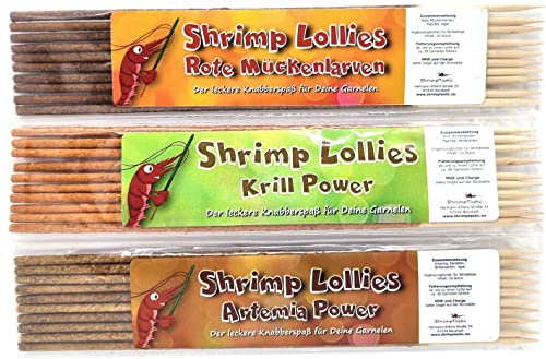 Shrimp Lollies Proteine Set / 3x10 Stück = 30 Stück/Garnelen Lutscher Stangen Energy