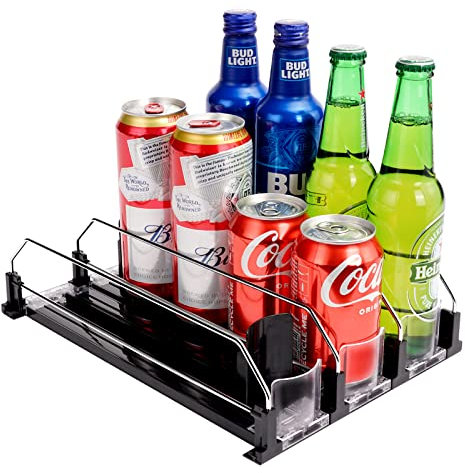 BingoHive Automático Dispensador Latas Nevera Organizador Latas Frigorífico Refrigerador Cocina Despensa Almacenamiento 12 latas de tamaño estándar de 330ML 440ML 500ML Cerveza Soda Refrescos Bebidas
