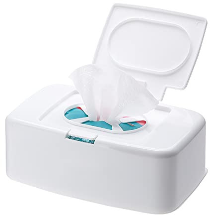 Feuchttücher Box, Feuchttüchter Box Baby Feuchttücher Aufbewahrungsbox Toilettenpapier Box Taschentuchspender Feuchtpapierbox mit Deckel mit Deckel für Zuhause und Büro