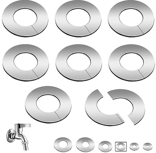 SWTYExt 8 Stück Heizungsrohr Rosette 35mm Rosetten Abdeckung Wasseruhr Abdeckrosette Edelstahl Rohrmanschetten Heizungsrohr Abdeckung Geteilte Rohrabdeckung Ventilkappe Rosette für Waschbecken Rohre