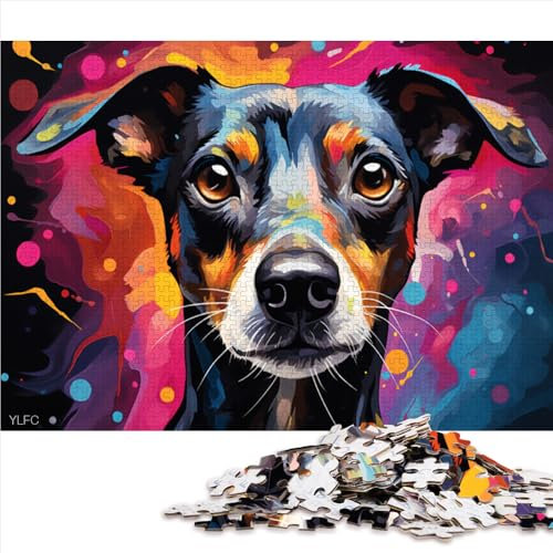 1000 Piece Jigsaw Puzzle,Colorful Psychedelic Italian Greyhound Wooden Jigsaw Puzzle,for Adults Gifts,Educational Games For Adults and Kids。Size: 50X75cm