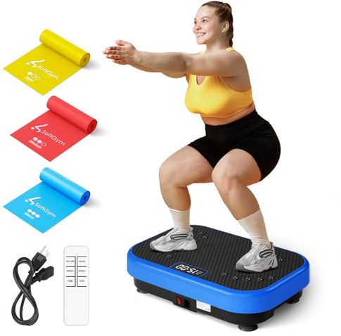 SoftGym - Máquina de ejercicio con placa de vibración para pérdida de peso, placa de vibración de potencia de 400 libras de capacidad para todo el cuerpo, plataforma de vibración para entrenamiento en