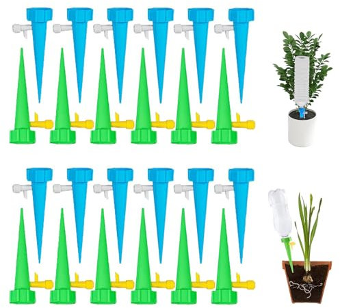 20 Piezas Riego por Goteo Automático Kit, riego automático para plantas, Ajustable Dispositivo de Riego con Válvula de Control, Riego de Plantas, para Jardín Bonsáis y Flores Riego Goteo Botella
