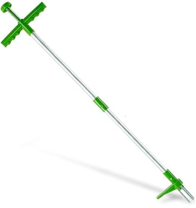 Heavy Duty Weed Puller Tool, 100 cm Long Handle, Twist and Pull Root Remover with Stainless Steel Claws, Green/Black