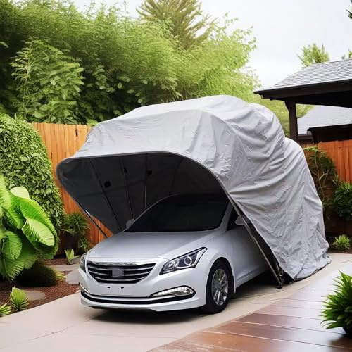 Posto auto coperto pieghevole con tenda idraulica retrattile, riparo semi-automatico durevole per protezione portatile mobile garage