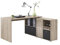 FMD Möbel, 353-001 Lexo Schreibtisch-Winkelkombination, eiche, Tisch maße 136.0 x 75.0 x 68.0 cm, Regal maße 137.0 x 71.0 x 33.0 cm (BHT)