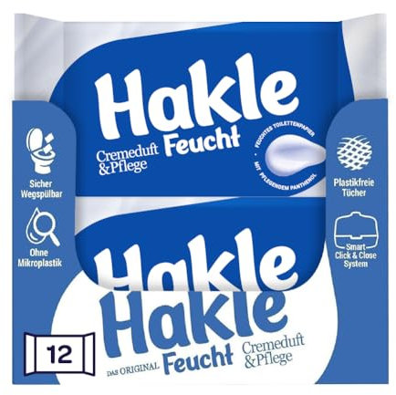 Hakle Feucht Cremeduft & Pflege – 12x42 Blatt, Sanfte Pflege und Gründliche Reinigung für Empfindliche Haut