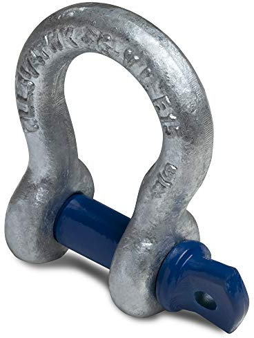 HEAVYTOOL Schäkel geschweift Stahl hochfest 3,25t mit Augbolzen (1 Stück) Schwerlastschäkel Industrie-Schäkel Rundschäkel Hochfester Bügelschäkel