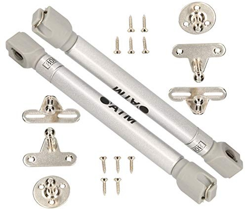 KOTARBAU® Lot de 2 vérins à gaz pour meubles - 80 N - Ressort hydraulique - Argenté