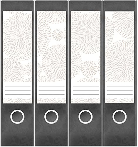 Etiketten für Ordner | Muster Beige 4 | 4 breite Aufkleber für Ordnerrücken | Selbstklebende Design Ordneretiketten Rückenschilder