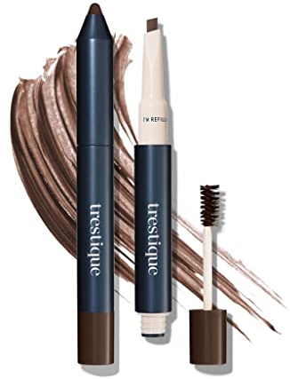 trestique Brow Pencil And Gel, Refillable Eye Brow Pencil With Built-In Brow, Clean Beauty Eyebrow Pencil And Brow Gel, Sustainable 2-In-1