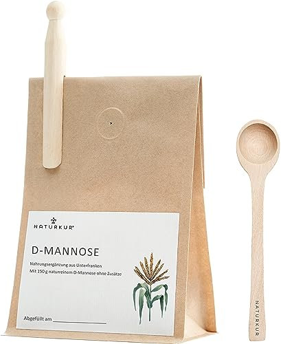 Naturkur® D-Mannose 150 g im lebensmittelechtem Beutel mit Frischhalteventil - Laborgeprüft, rein pflanzliche Fermentation, ohne Zusatzstoffe und sorgfältig hergestellt in Unterfranken