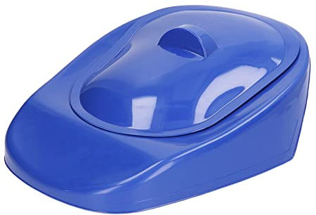 VGEBY Bassin de Lit, Bassin de Lit de Ménage Portatif en PP, Bassin de Lit Lisse pour Patient âgé avec Poignée de Couvercle pour Femme Enceinte(Bleu foncé)