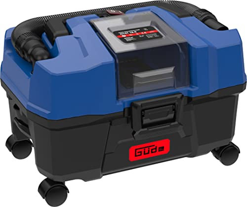 Güde Akku Nass Trockensauger NTST 18-201-05 (18V, 10 l Auffangbehälter, 4 Lenkrollen, Boden- & Fugendüse, Filter, inkl. 2,0 Ah Akkupack und Ladegerät)