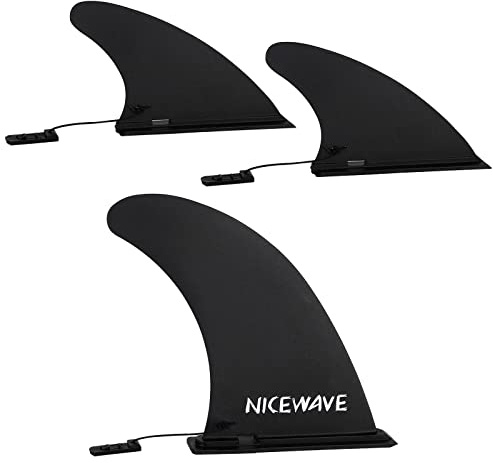 NiceWave Replacement Paddle Board Fin Set,Includes 1 Center Fin & 2 Side Fins,Portable Detachable Inflatable Sup Board Fins Easy to Install Without Tools,Improved Stability,Better Turn Tracking.