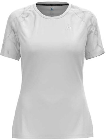 Odlo Essential Print Crew Neck Maillot de Course Femmes Blanc - White M