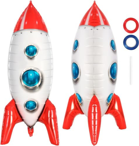 Folienballon Rakete, Helium Luftballon Rakete, Folienballon Rakete Groß, Folienluftballon Rakete, Raketenballons, Geeignet für Weltraum-Themenpartys Und Kindergeburtstagsfeiern