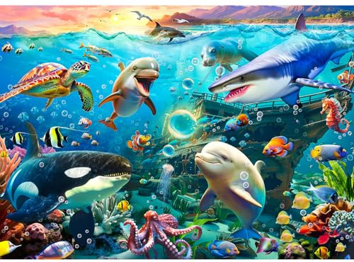 Jigsaw Puzzles for Adults 1000, Impossible Puzzle for Adults Educational Games.Challenging Puzzles, Puzzle Game for The Whole for Women, Gifts for Men, Theme:Undersea Animals