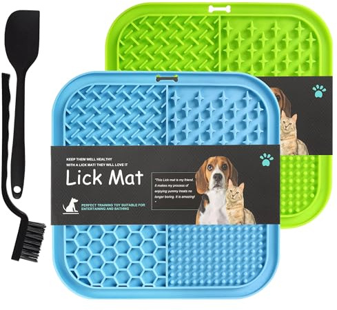 BASVII Tapis De Lechage Chien 20x20cm, Lot De 2 Tapis De Leche pour Chien