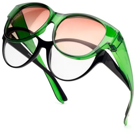 Face Shadow Polarisiert Überzieh Sonnenbrille über Normale Brille Damen UV400 Schutz, Übergroß Überbrille für Brillenträger, Ultra Leicht für Fahren, Radfahren, Sport und Freizeit