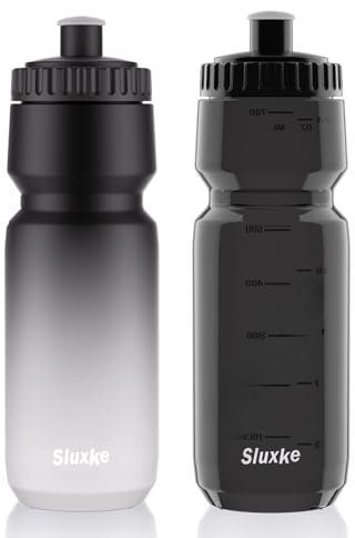 SLUXKE 1L Rad Trinkflasche 2 Set, Fahrrad Trinkflasche, 1000ml Auslaufsicher Rennrad Flaschen, BPA frei, Sports Fahrrad Trinkflasche, Superleicht Cycling Wasserflasche