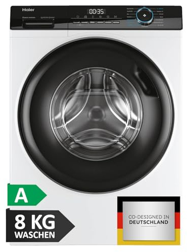 Haier Frontlader Waschmaschine 8kg I I-PRO SERIES 3 HW80-B14939W I Washing Machine mit A-Effizienz, 1.400 U/Min. & leisem Direktantrieb I Inkl. Dampfprogrammen, Mengenautomatik & Refresh-Programm