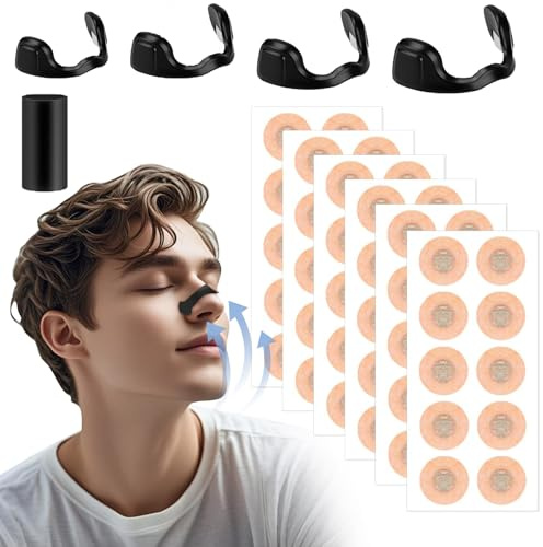 Bande Nasale Magnétique, 60 Pièces Efficace Puissant Aimant Nasal Strips, Aimant Anti Ronflement, Nose Strips Magnetic Améliore La Réduction du Ronflement Améliore la Qualité du Sommeil